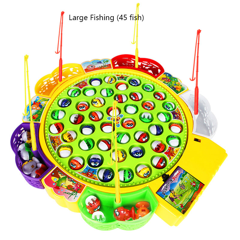 Electric Musical Rotating Fishing Toy Children Board Play Fish Game Outdoor Sports Educational Toys For Boys Girls