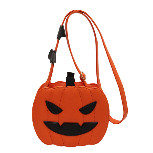 Halloween Pumpkin Crossbody Bags for Women, PU Leather Shoulder Bag