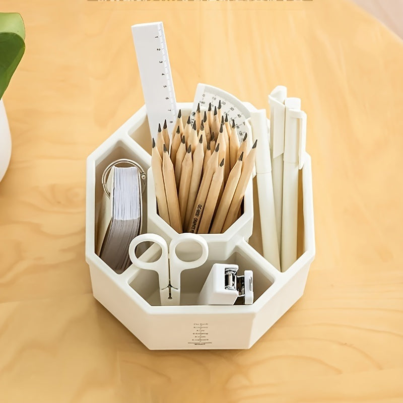 360° Rotating Pen Holder Desk Accessories Large Capacity Pencil Storage Box Desktop Organizer School Office Stationery