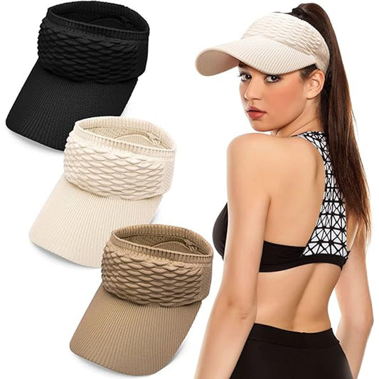 3 Pieces Women Sun Visor Hat for Women Elastic Sports Hat