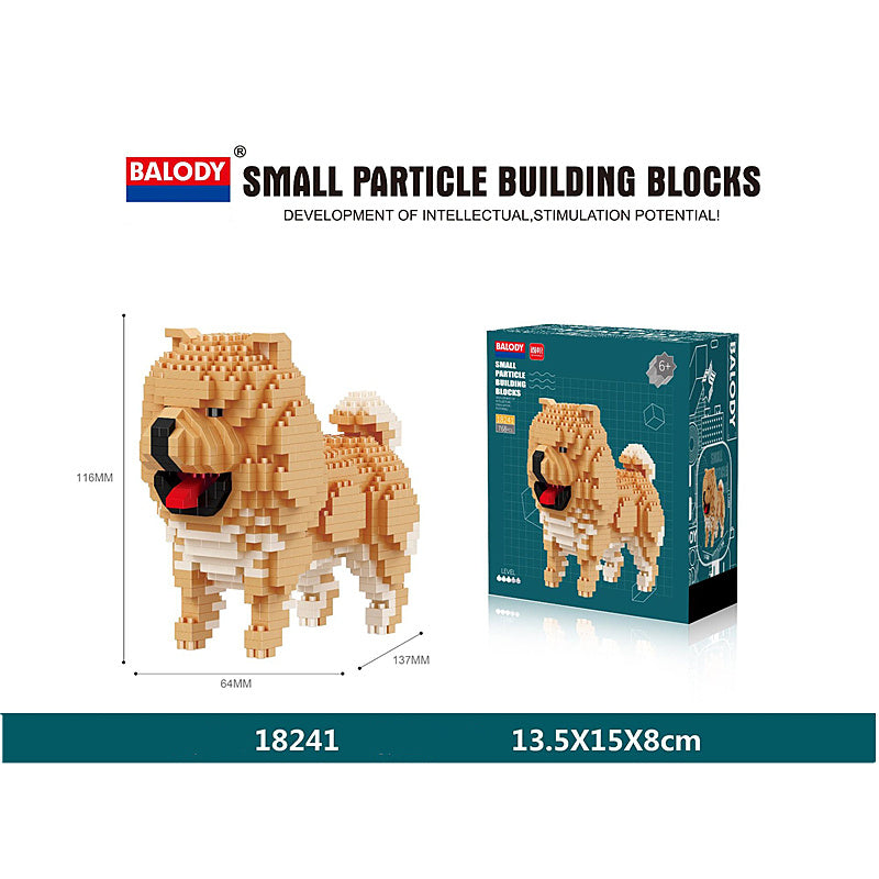 Cartoon Simulation Pet Dog Building Blocks Mini Dachshund Poodle Doberman Model Children's Toy Gift Dog Pet Building Blocks