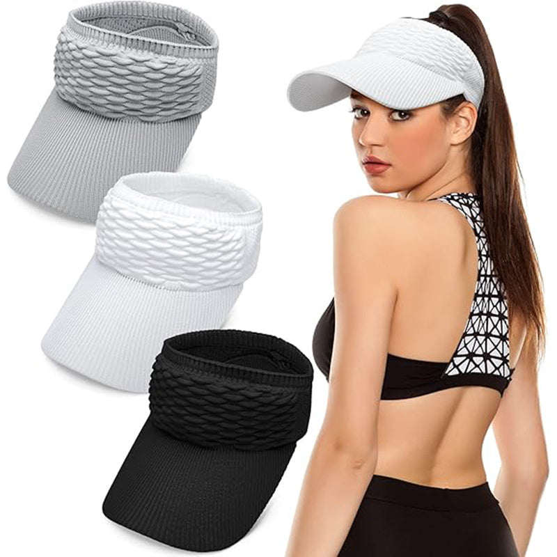 3 Pieces Women Sun Visor Hat for Women Elastic Sports Hat