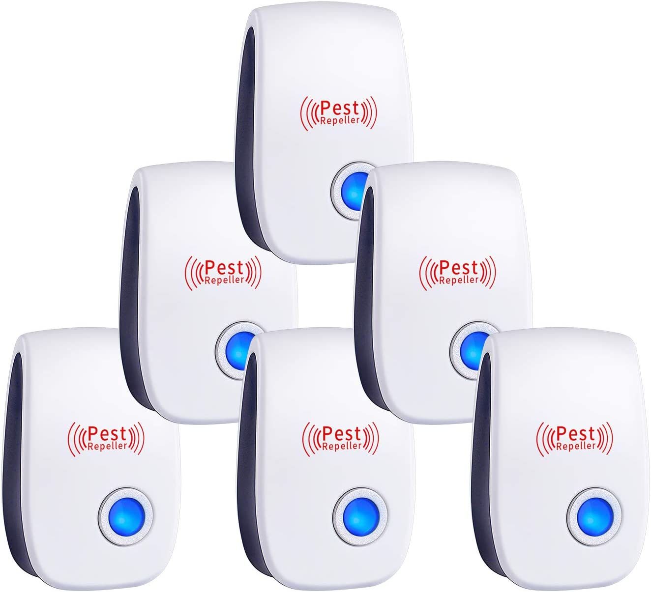 Ultrasonic Pest Repeller 6 Packs, the Newest Pest Repellent Electronic Indoor Plug in for Insects, Mosquitoes, Mice, Ants, Roaches, Spiders, Bugs, Flies, Cockroach, pest control, Non-Toxic