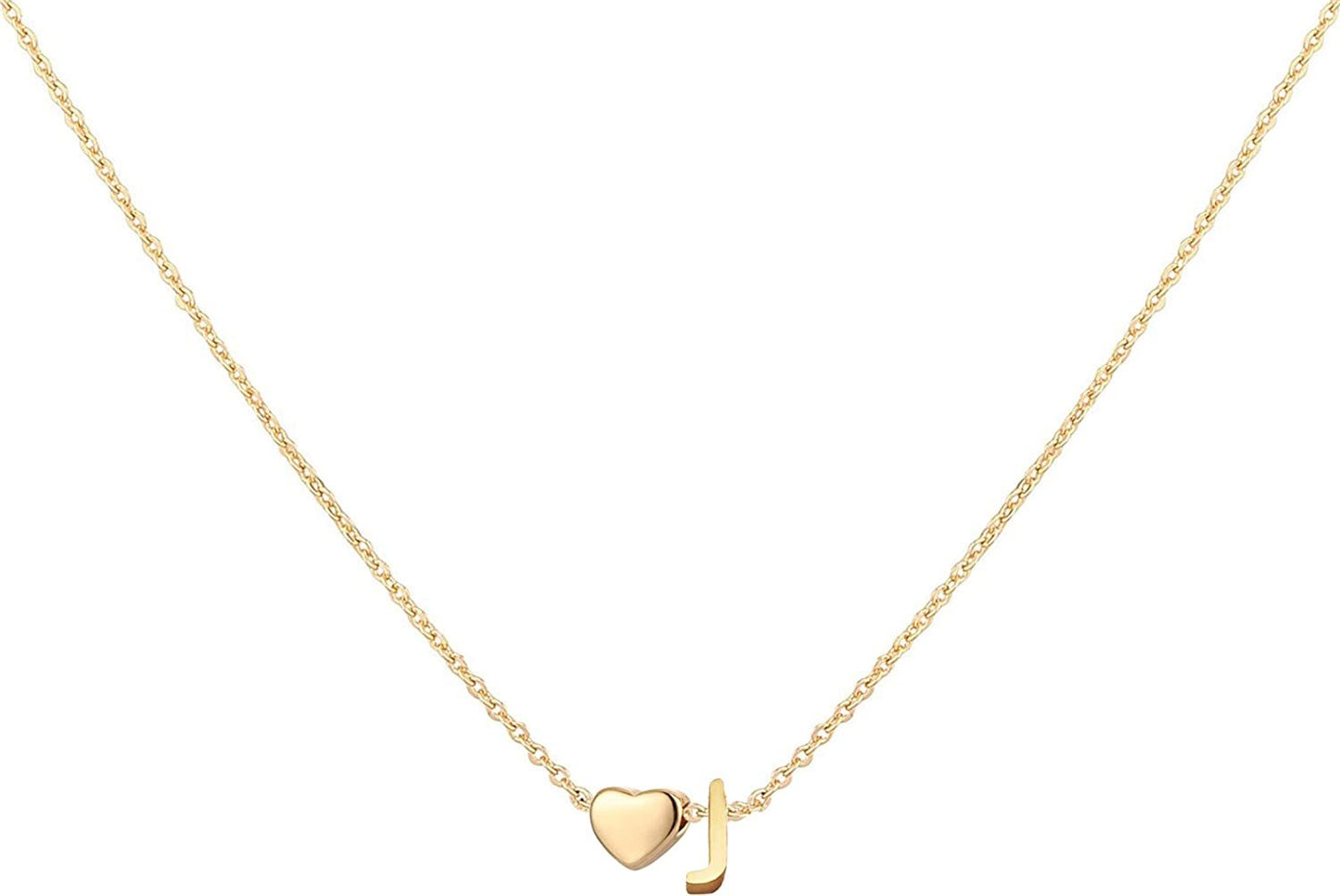 Glimmerst Initial Heart Necklace; 18K Gold Plated Stainless Steel Tiny Heart Letter Necklace Personalized Monogram Name Necklace for Women Girls