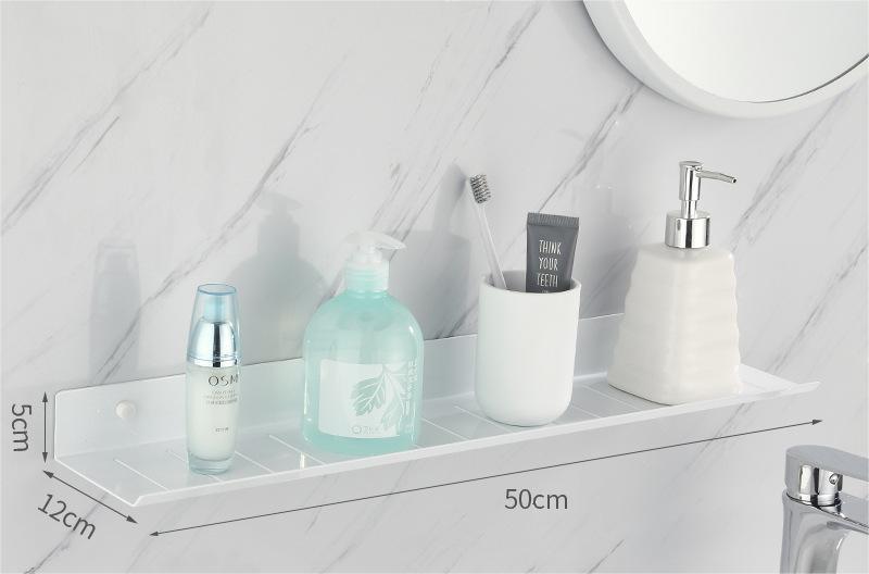 Non Perforated Storage Rack for Bathroom and Toilet Faucet Accessories Aluminum Alloy Wall Shelves Large Capacity and Load-Bearing