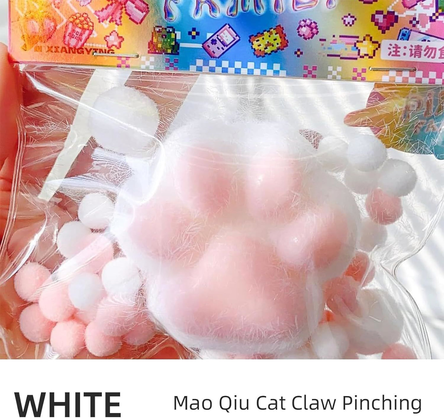 Taba Squishy Cat Paw Squeeze Toys, Kawaii Squishies PVC Sensory Toys