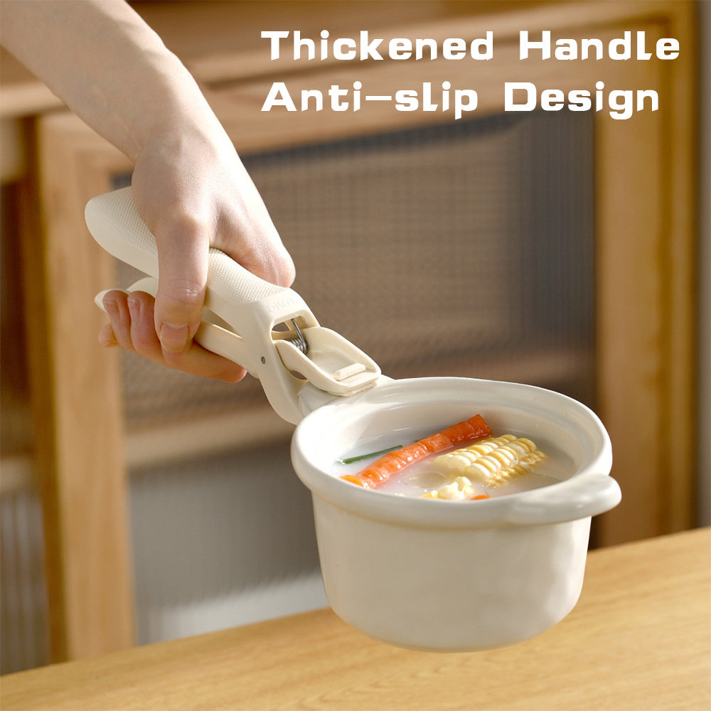 Anti-scalding Silicone Non-slip Take Bowl Clip Hot Plate Gripper, Stainless Steel Pot Clip Pan Gripper, Durable Bowl Holder Tongs Plate Retriever, Anti-scalding Dish Gripper