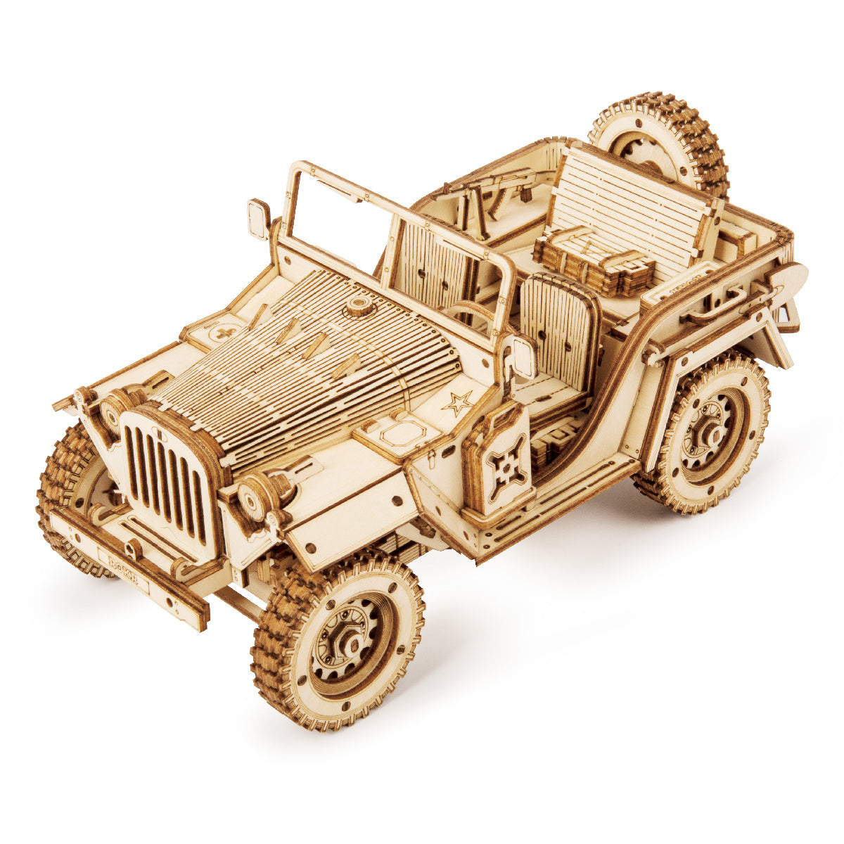 Robotime Rokr 3D Puzzle Movable Steam Train,Car,Jeep Assembly Toy Gift for Children Adult Wooden Model Building Block Kits