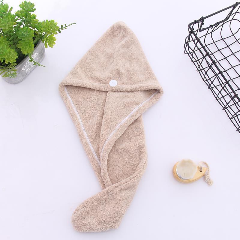 1pc Fast Drying Hair Towel With Button, Super Absorbent Hair Towel Wrap, Soft And Water-Absorbing Hair Drying Towel, Fast Drying Hair Wraps For Women, Anti Frizz Microfiber Towel, Bathroom Accessories