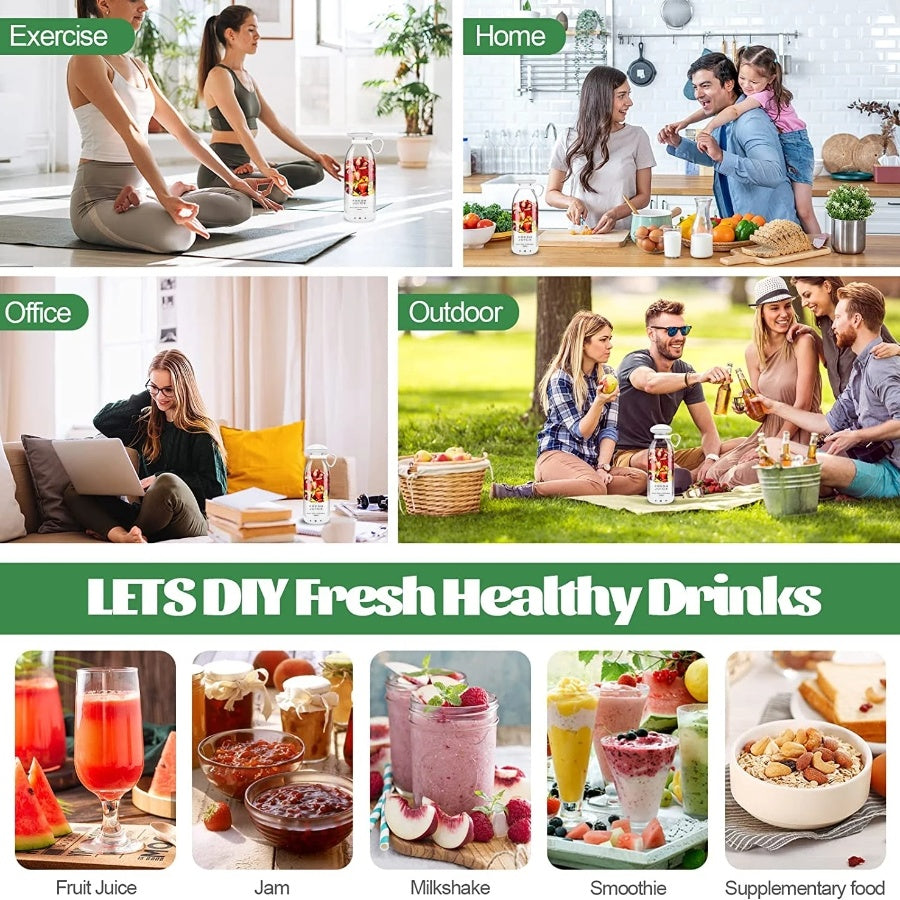 350ml Electric Juicer Blender Mini Portable Blender Bottle USB Rechargeable Fruit Mixers Juicers Multifunction Juice Maker Machine Food Milkshake Cup