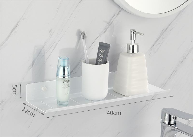 Non Perforated Storage Rack for Bathroom and Toilet Faucet Accessories Aluminum Alloy Wall Shelves Large Capacity and Load-Bearing