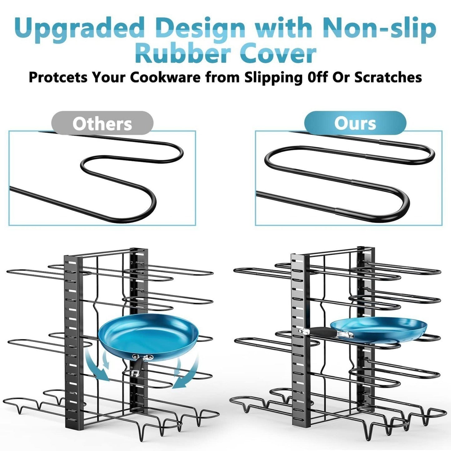 8-layer pot rack, lid rack, and pot rack, multiple DIY methods for 8-layer pots, adjustable kitchen organization