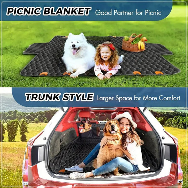 Dog rear seat cover, waterproof car seat protector with side wings, scratch resistant dog rear seat cover, durable anti slip dog hammock suitable for cars, trucks, and SUV