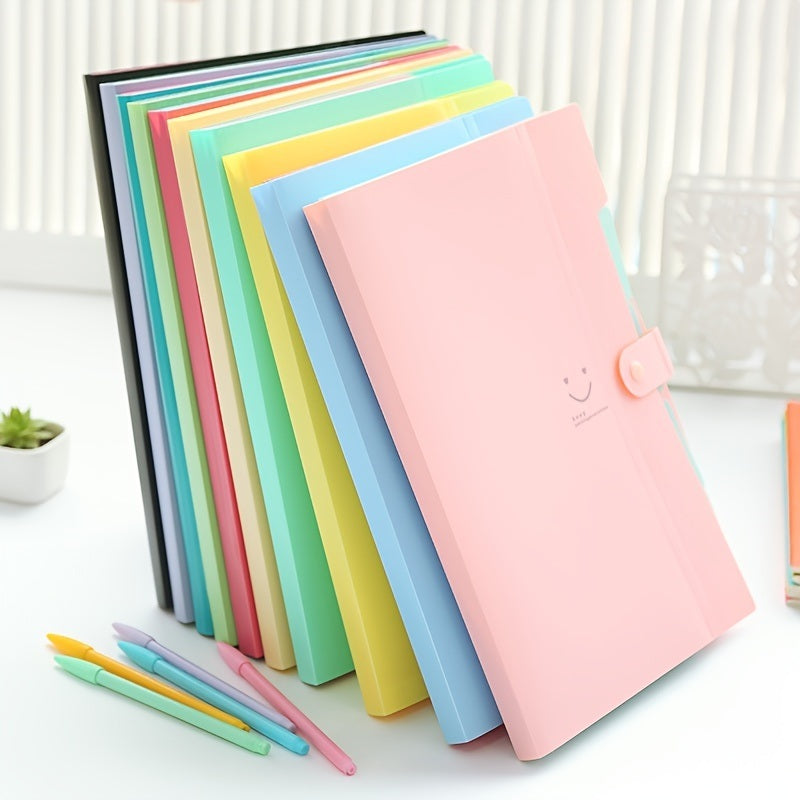 Smile 2pcs File Folder Plastic A4 Document Bags Material Folder Test Roll Holder Storage Bags Accordion Bag