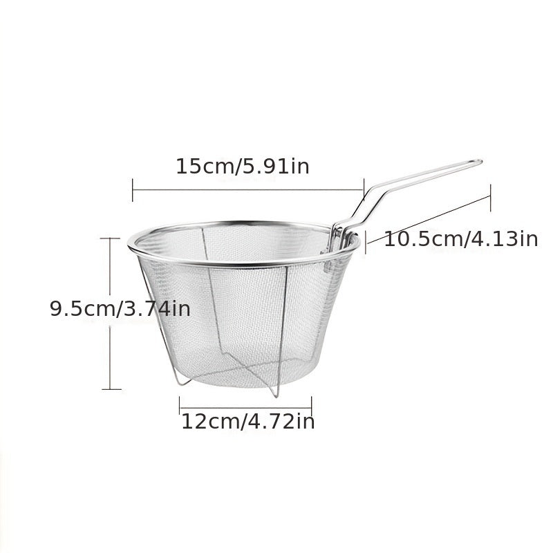 1pc Frying Strainer Basket Frying Net Hedge Noodle Spoon Frying Net Frying Basket Frying Leak Net French Fries Kitchen Foldable