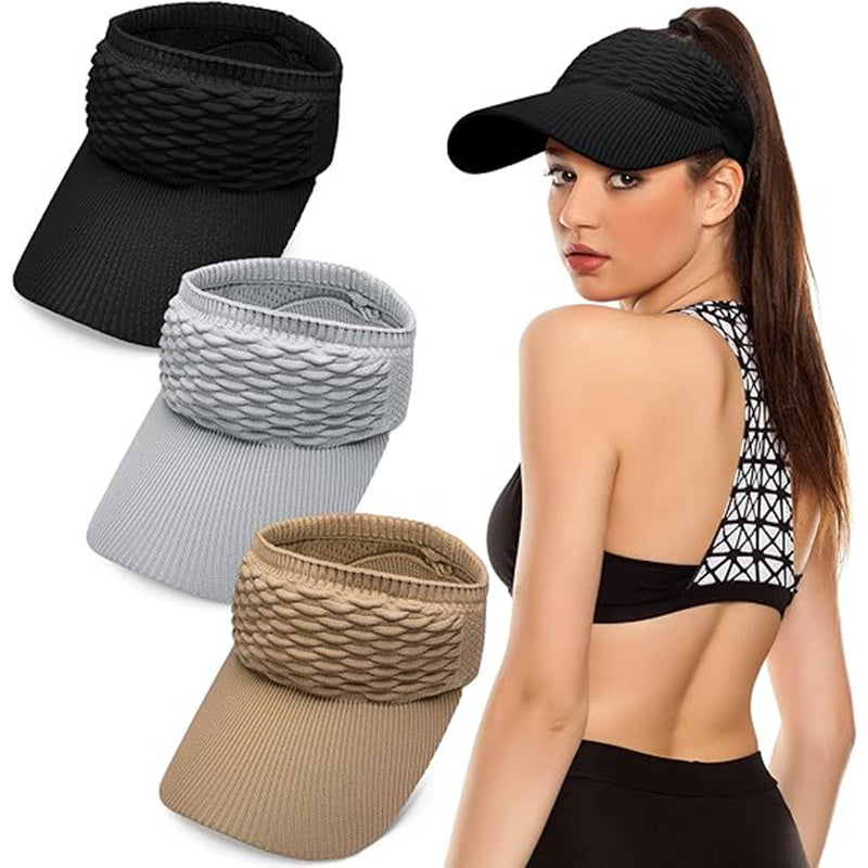 3 Pieces Women Sun Visor Hat for Women Elastic Sports Hat