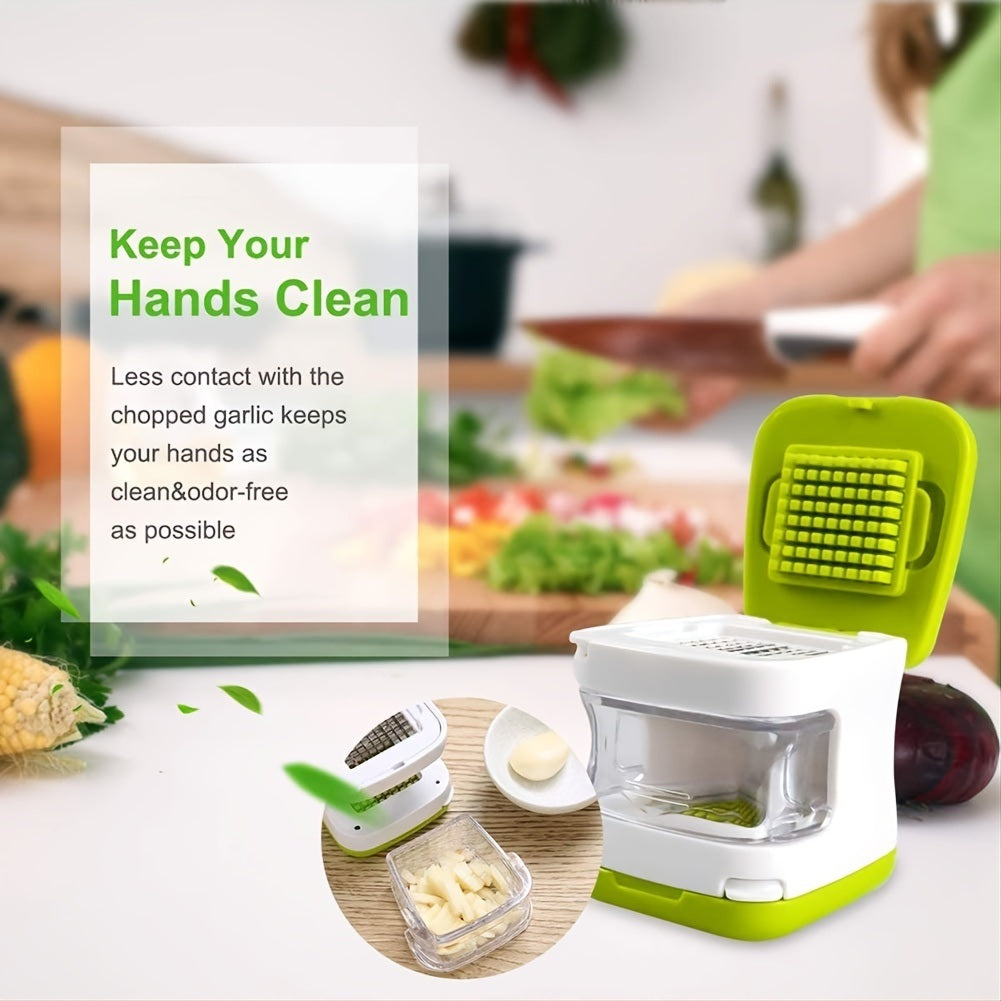 1pc Garlic Press Stainless Steel Double-sided Gadget Crusher And Slicer With Ergonomic Design And Practical Kitchen Utensils To Keep Your Hands Free Of Odor