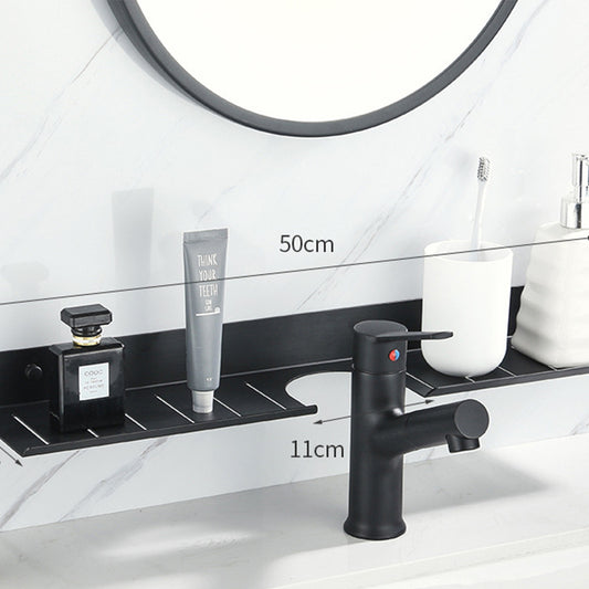 Non Perforated Storage Rack for Bathroom and Toilet Faucet Accessories Aluminum Alloy Wall Shelves Large Capacity and Load-Bearing