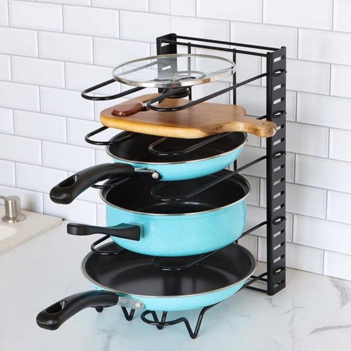 8-layer pot rack, lid rack, and pot rack, multiple DIY methods for 8-layer pots, adjustable kitchen organization