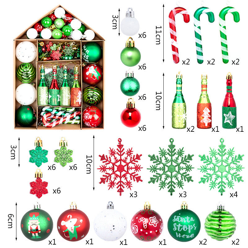 Christmas Tree Ornaments, 70 PC Shatterproof Plastic Christmas Ball Ornaments