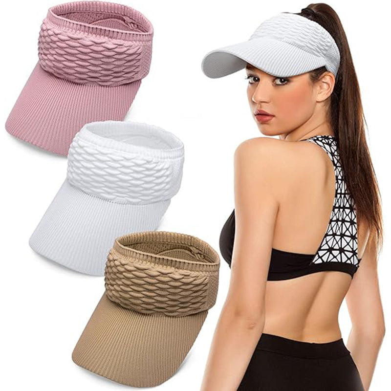 3 Pieces Women Sun Visor Hat for Women Elastic Sports Hat