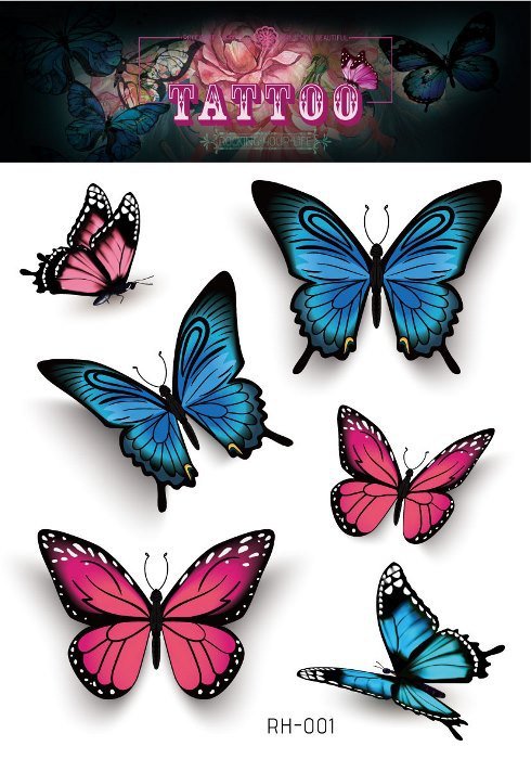 Waterproof Temporary Tattoo Sticker Small Butterfly Body Art Fake Tattoo Flash Tattoo Clavicle Female