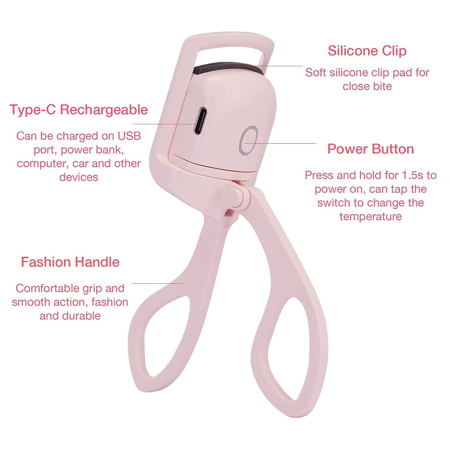 Heated Eyelash Curler, Electric Eyelash Curlers, USB Rechargeable Eye Lash Curler with Mascara