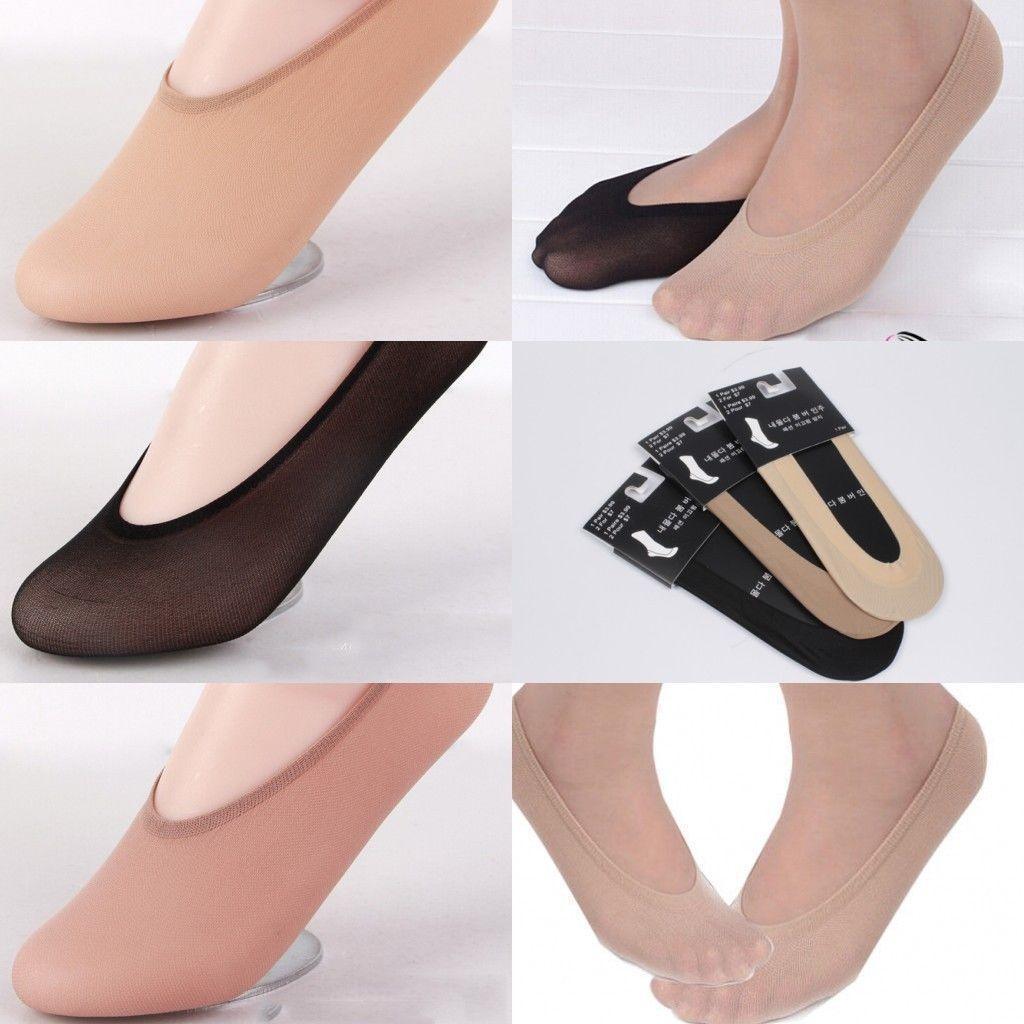 1 Pair Women Invisible Footsies Shoe Liner Trainer Ballerina Boat Socks Ladies Thin Sock Slippers Candy Color One Size