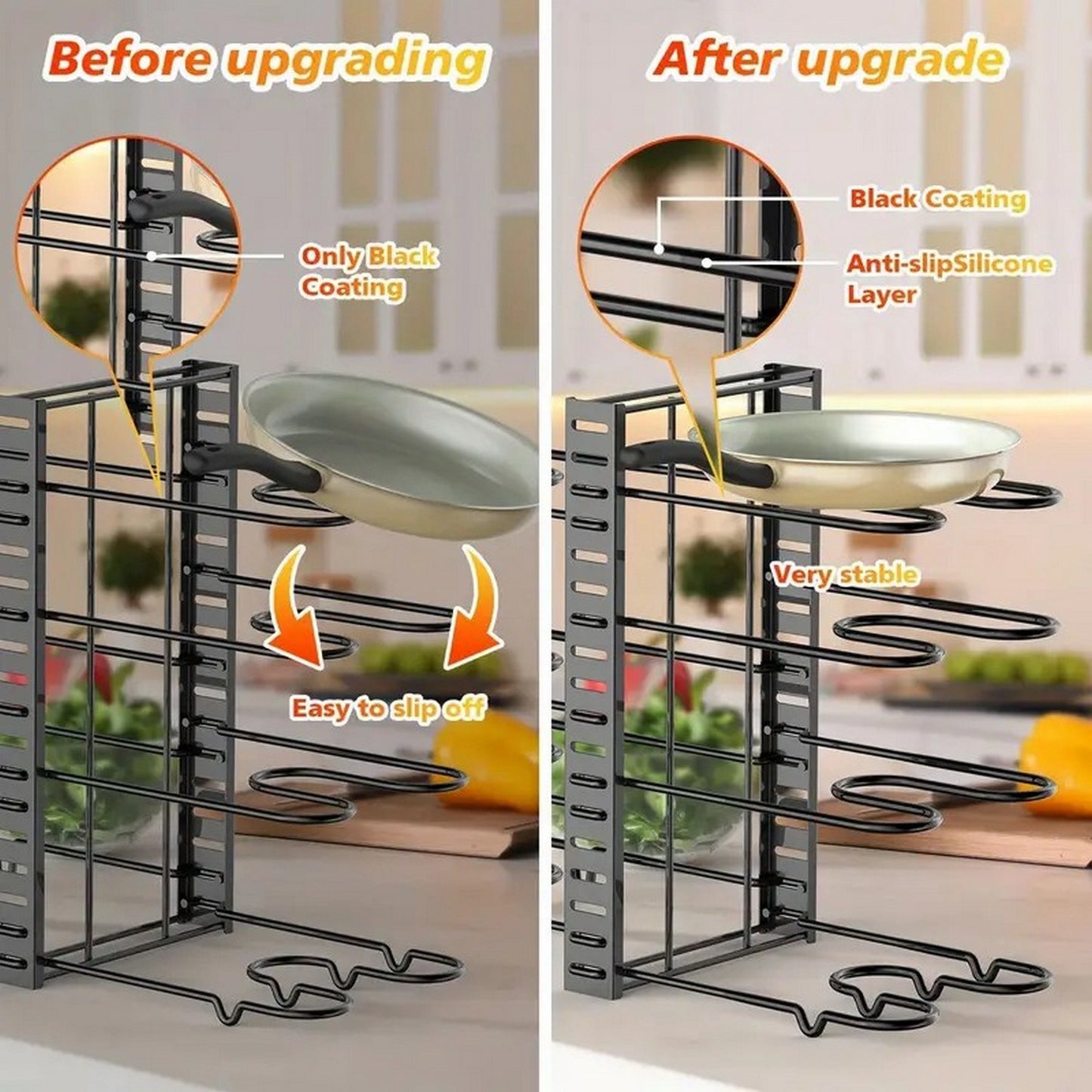 8-layer pot rack, lid rack, and pot rack, multiple DIY methods for 8-layer pots, adjustable kitchen organization