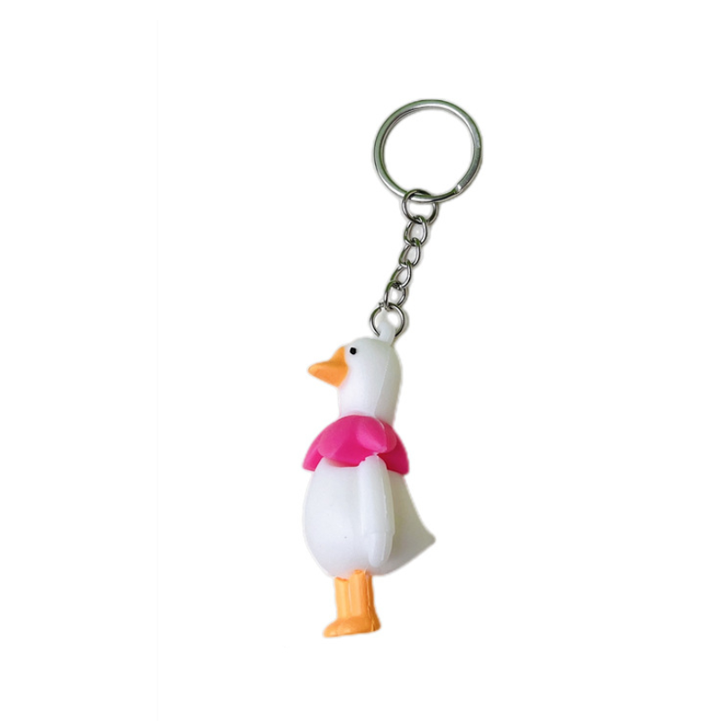 Creative Cartoon Goose Doll Keychain Trendy Bags Pendant Push Promotional Novelties Wholesale