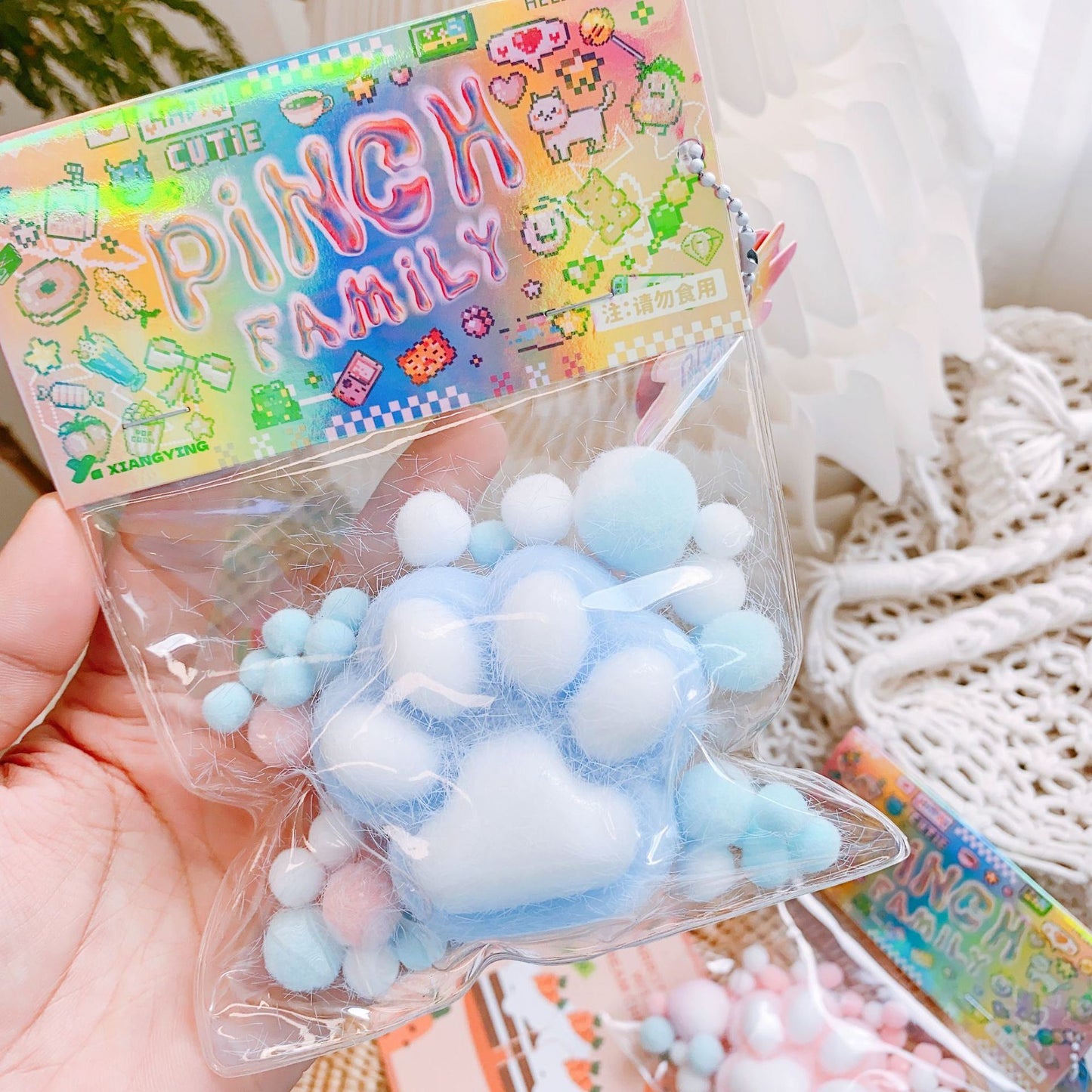 Taba Squishy Cat Paw Squeeze Toys, Kawaii Squishies PVC Sensory Toys