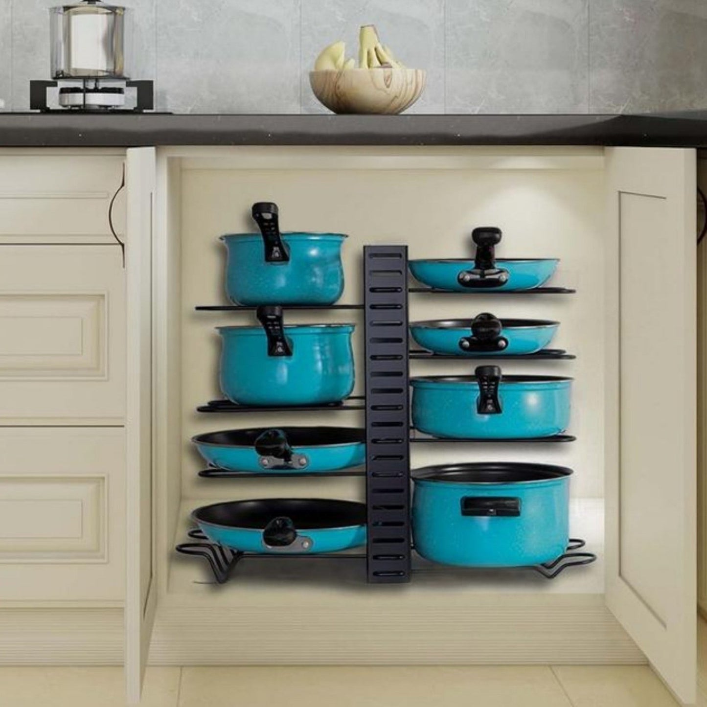 8-layer pot rack, lid rack, and pot rack, multiple DIY methods for 8-layer pots, adjustable kitchen organization