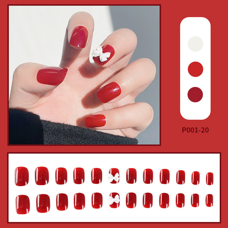 24pcs/box Press on Nails Fake Nail Art Acrylic Desige With Jelly Sticker False Full Cover Short Coffin Suppliers Nail Tips