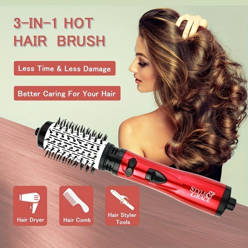 2-in-1 Electric Rotating Curling Comb and Hair Dryer for Salon-Quality Styling at Home