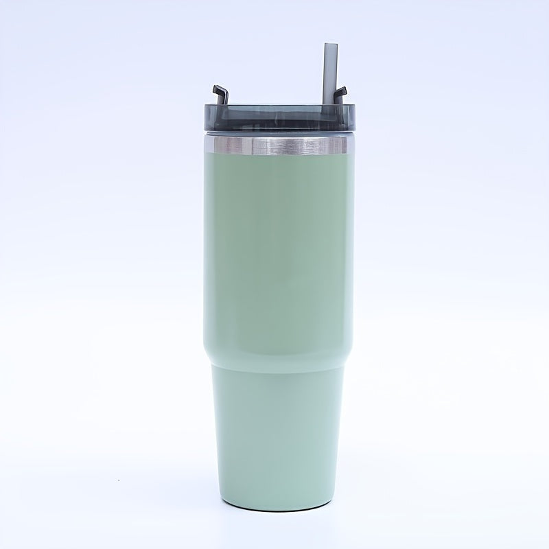 1pc Stainless Steel Vacuum Mug; Home; Office Or Car Vacuum Flask; Insulation Cup With Straw; Insulated Tumbler