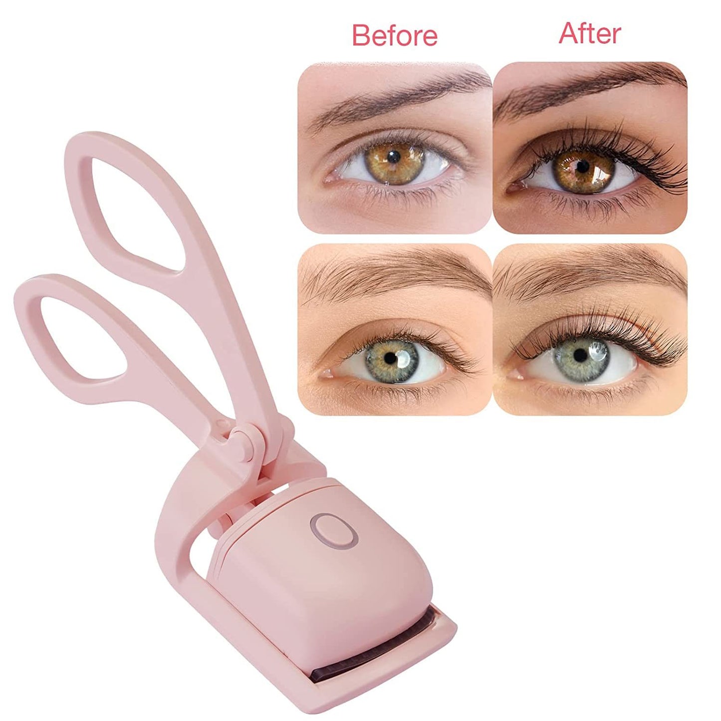 Heated Eyelash Curler, Electric Eyelash Curlers, USB Rechargeable Eye Lash Curler with Mascara