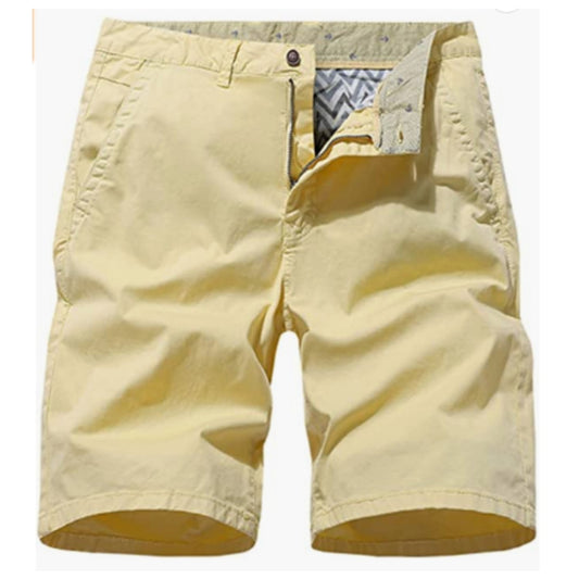 Men's Solid Color Casual Shorts Fashion Straight Cut Pants Beach Shorts Outdoor Sports Shorts