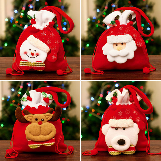 4pcs Different Santas Gift Bags,  Jewelry Pouches, Jewelry Gift Bags, Packaging Bags for Party, Jewelry, Festival, Bathroom Soaps, Makeup  Favor Bags