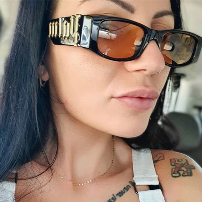 1/2pcs Vintage Small Frame Square Sunglasses Women Men Fashion Luxury Brand Designer Trend Punk Hip Hop Sun Glasses Female UV400