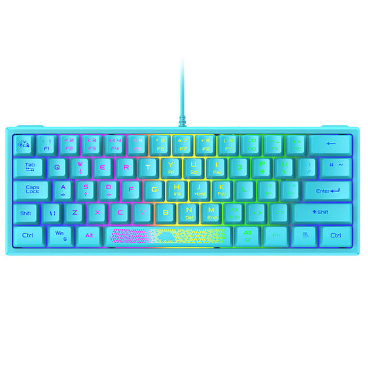 K61 RGB Wired Keyboard 60 Percent 62 Keys Ergonomic Gaming Keyboard Ultra-Compact Mini Keyboard Mechanical Feeling For Laptop PC