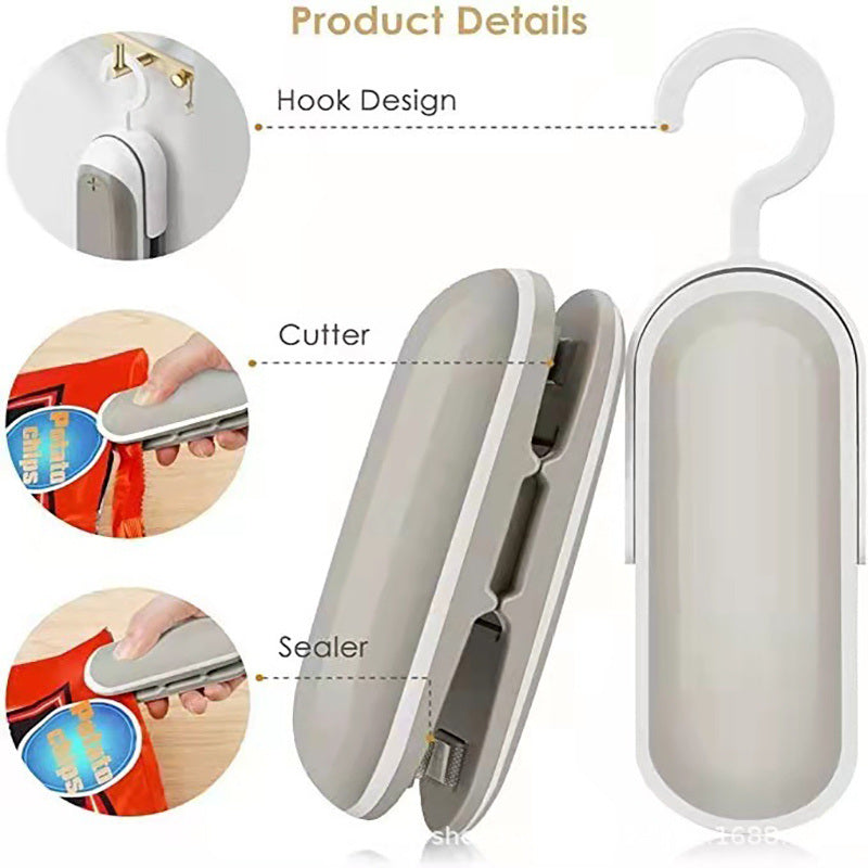 1pc; Mini Portable Sealer; Home Sealer; Heat Sealer Hand Press Sealing Clip; Battery Not Included