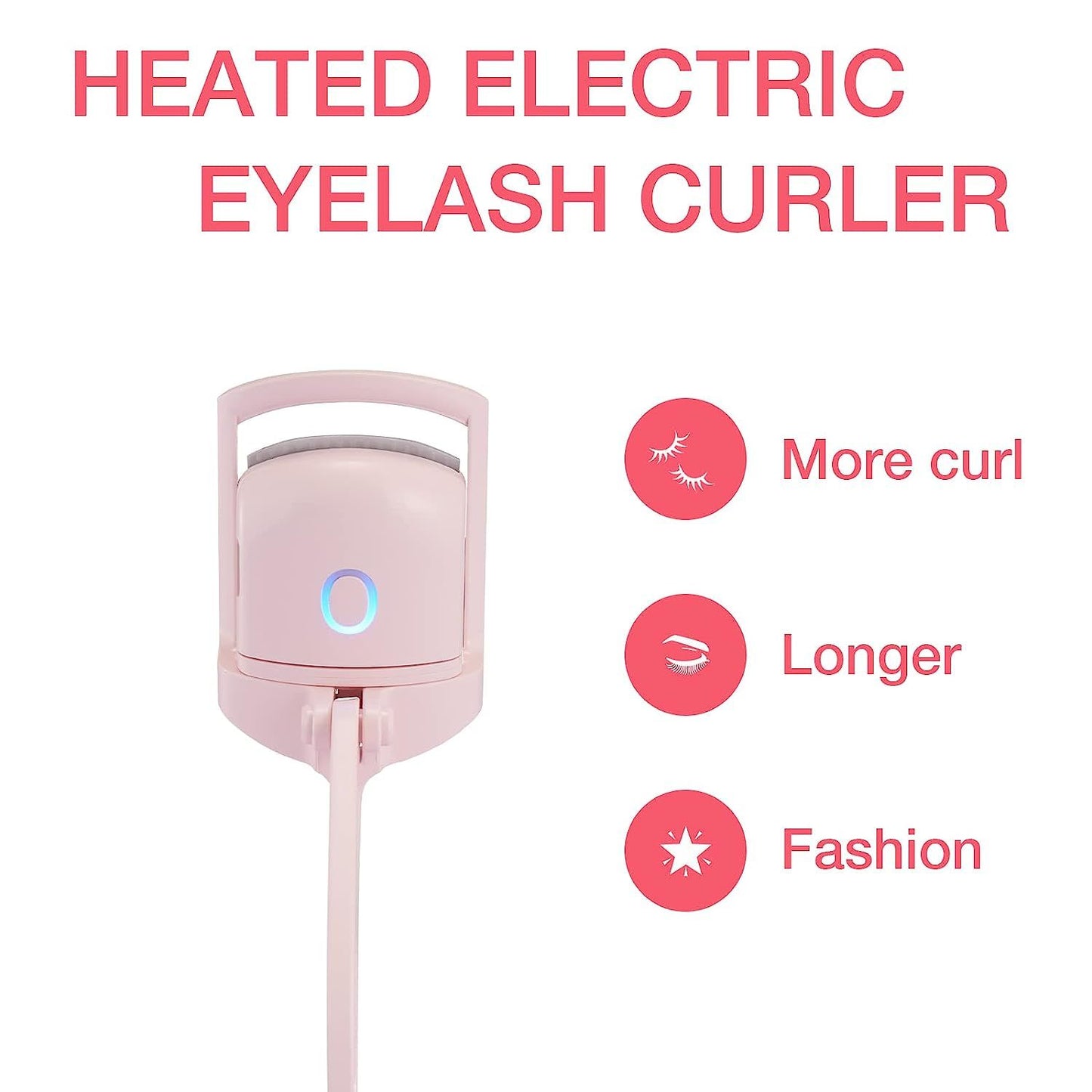 Heated Eyelash Curler, Electric Eyelash Curlers, USB Rechargeable Eye Lash Curler with Mascara