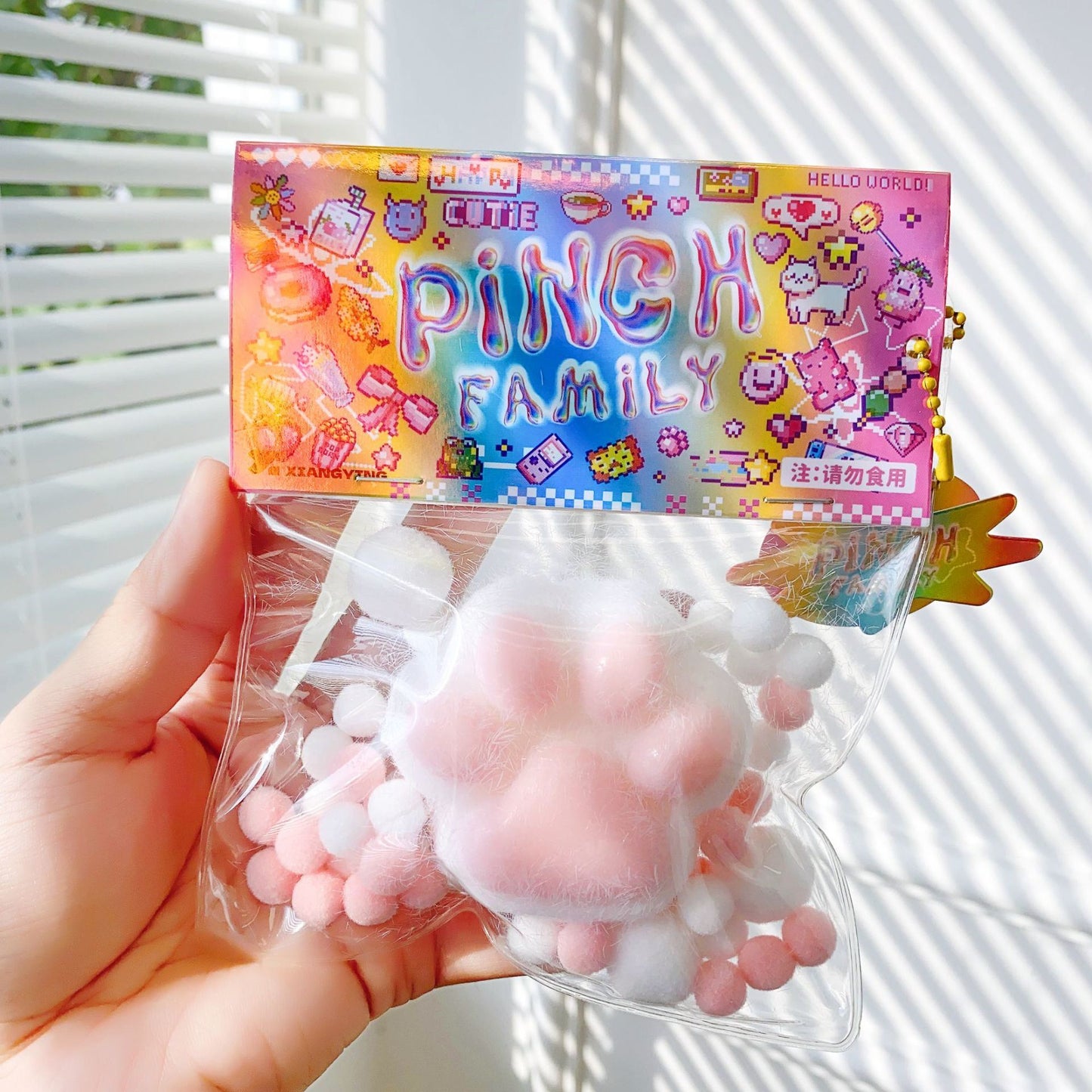 Taba Squishy Cat Paw Squeeze Toys, Kawaii Squishies PVC Sensory Toys