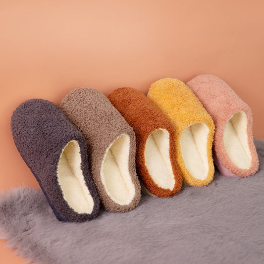 Women's Slip on Fuzzy House Slippers Memory Foam Slippers Scuff Outdoor Indoor Warm Plush Bedroom Shoes with Faux Fur Lining